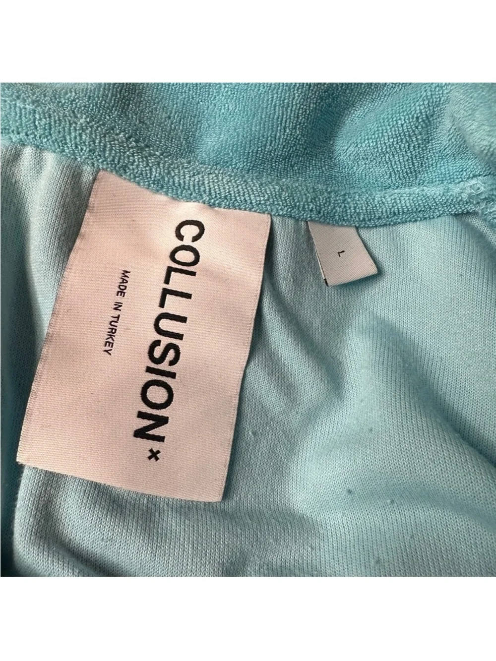 ASOS Collusion Terrycloth Button-Up Shirt in Aqua Blue - Picture 11 of 11